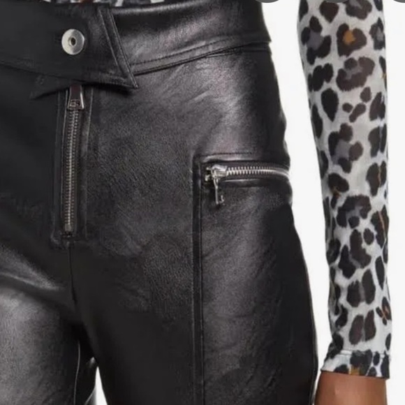 NWOT Tiger Mist High Waisted Faux Leather Skinnies with Fold-over Waistband XS - Picture 2 of 8